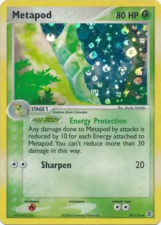 39/112 Metapod RG Uncommon Reverse Holo