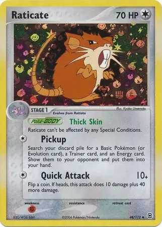 48/112 Raticate RG Uncommon Reverse Holo