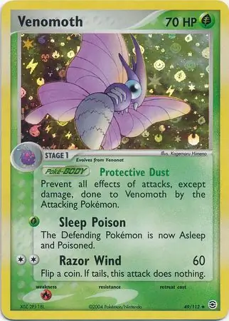 49/112 Venomoth RG Uncommon Reverse Holo
