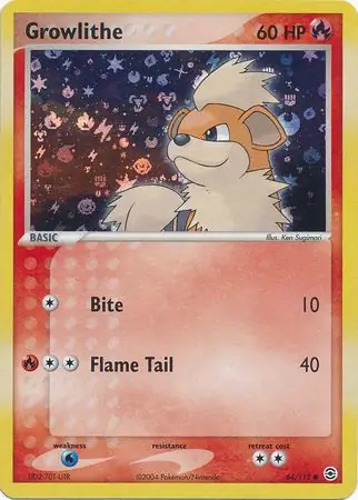 64/112 Growlithe RG Common Reverse Holo