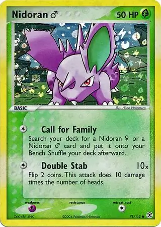 71/112 Nidoran♂ RG Common Reverse Holo
