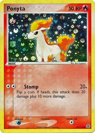 76/112 Ponyta RG Common Reverse Holo