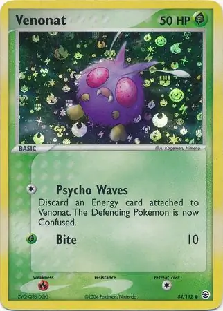 84/112 Venonat RG Common Reverse Holo