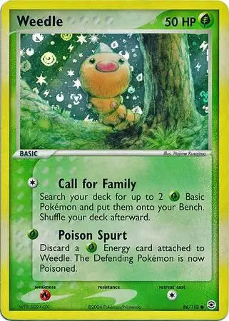 86/112 Weedle RG Common Reverse Holo