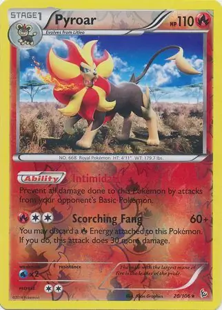 20/106 Pyroar FLF Rare Holo Reverse Holo