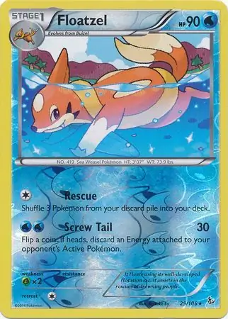 29/106 Floatzel FLF Rare Reverse Holo