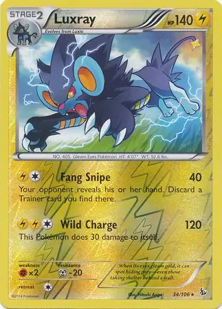 34/106 Luxray FLF Rare Reverse Holo