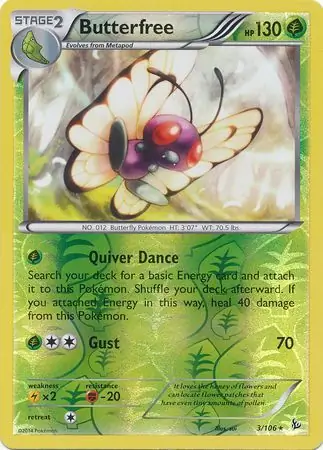 3/106 Butterfree FLF Rare Reverse Holo
