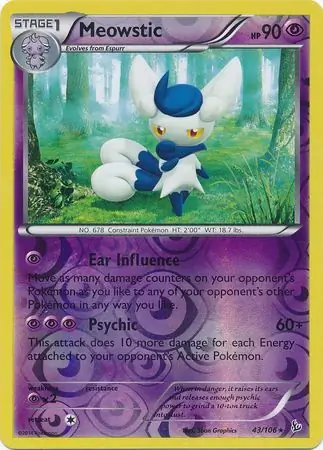 43/106 Meowstic FLF Rare Reverse Holo