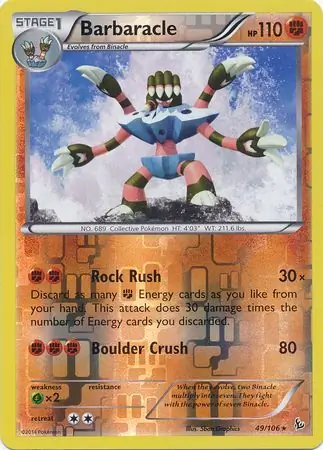 49/106 Barbaracle FLF Rare Reverse Holo