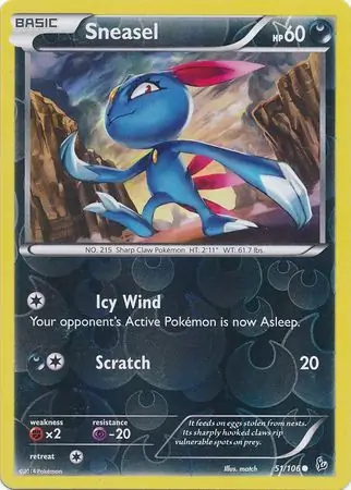 51/106 Sneasel FLF Common Reverse Holo