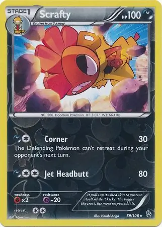 59/106 Scrafty FLF Rare Reverse Holo