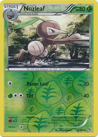 6/106 Nuzleaf FLF Uncommon Reverse Holo
