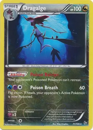 71/106 Dragalge FLF Rare Reverse Holo