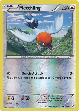 86/106 Fletchling FLF Common Reverse Holo
