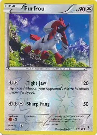87/106 Furfrou FLF Uncommon Reverse Holo