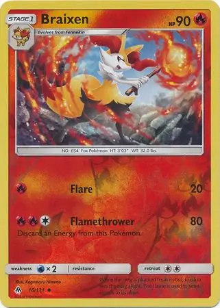 16/131 Braixen FLI Uncommon Reverse Holo