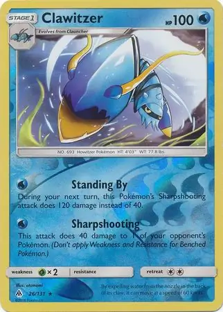 26/131 Clawitzer FLI Rare Reverse Holo