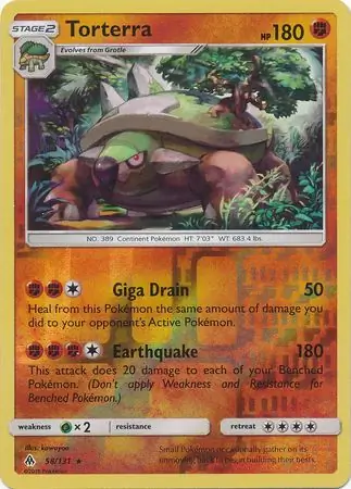 58/131 Torterra FLI Rare Reverse Holo