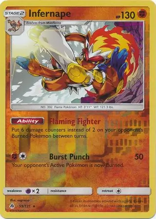59/131 Infernape FLI Rare Holo Reverse Holo