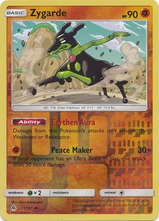 71/131 Zygarde FLI Uncommon Reverse Holo