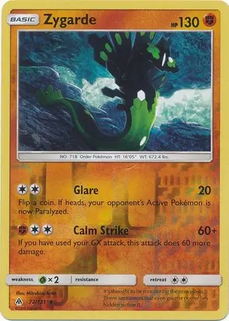 72/131 Zygarde FLI Rare Reverse Holo