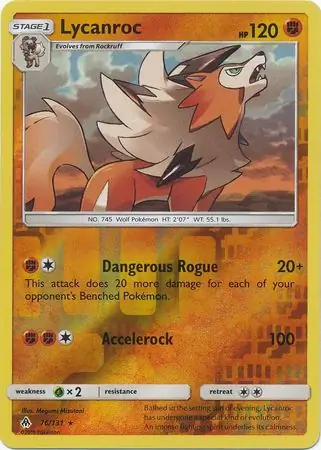 76/131 Lycanroc FLI Rare Reverse Holo