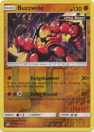 77/131 Buzzwole FLI Rare Reverse Holo