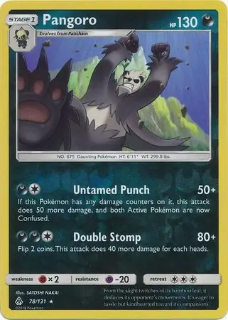78/131 Pangoro FLI Rare Reverse Holo
