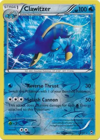 Clawitzer Furious Fists 24/111 Rare Holo Reverse Holo