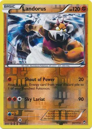 58/111 Landorus FFI Rare Holo Reverse Holo