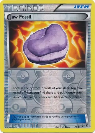 94/111 Jaw Fossil FFI Uncommon Reverse Holo