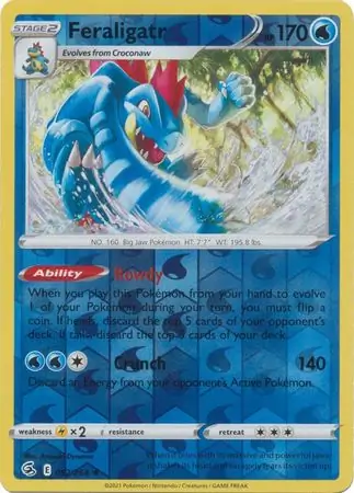 057/264 Feraligatr FST Rare Holo Reverse Holo