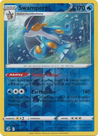 064/264 Swampert FST Rare Holo Reverse Holo