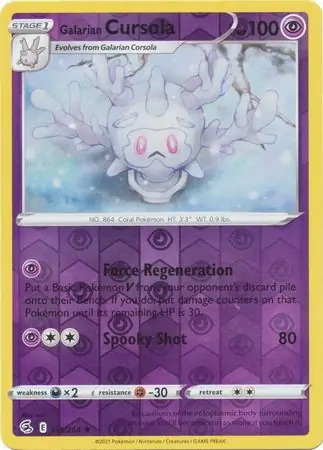 118/264 Galarian Cursola FST Rare Reverse Holo