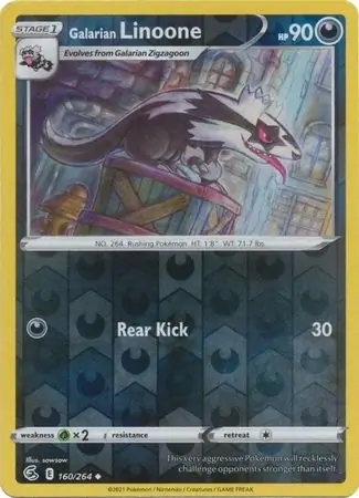 160/264 Galarian Linoone FST Uncommon Reverse Holo