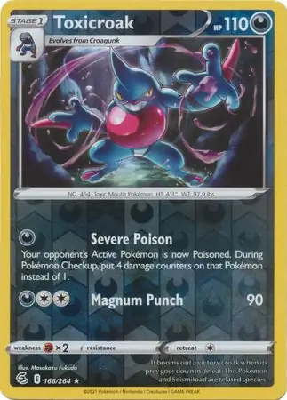 166/264 Toxicroak FST Rare Reverse Holo