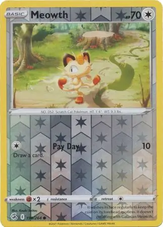 199/264 Meowth FST Common Reverse Holo