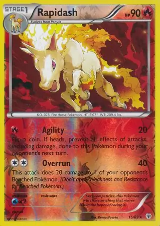 15/83 Rapidash GEN Rare Reverse Holo