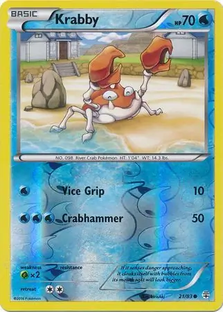 21/83 Krabby GEN Common Reverse Holo