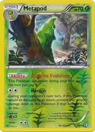 4/83 Metapod GEN Uncommon Reverse Holo