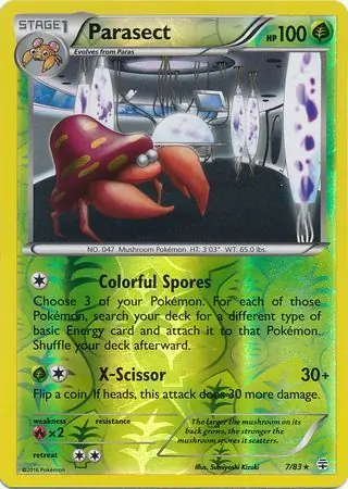 7/83 Parasect GEN Rare Reverse Holo