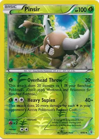 9/83 Pinsir GEN Rare Reverse Holo