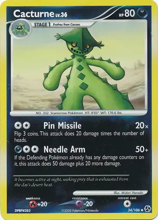 34/106 Cacturne GE Uncommon Reverse Holo