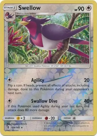 104/145 Swellow GRI Rare Reverse Holo