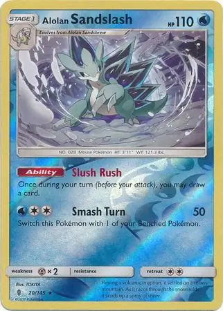 Alolan Sandslash Guardians Rising 20/145 Rare Reverse Holo