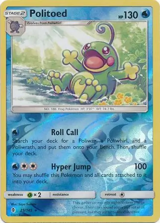 25/145 Politoed GRI Rare Holo Reverse Holo