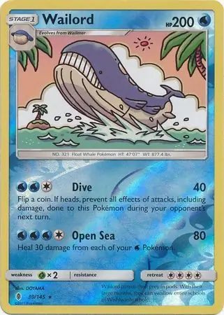 30/145 Wailord GRI Rare Reverse Holo
