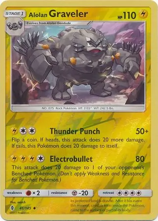 Alolan Graveler Guardians Rising 41/145 Uncommon Reverse Holo