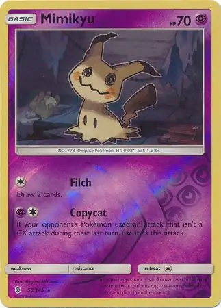 58/145 Mimikyu GRI Rare Holo Reverse Holo